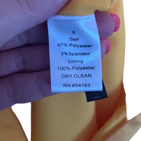 Jessica Simpson yellow strapless dress with flounce pleats size 8 - Picture 5 of 8